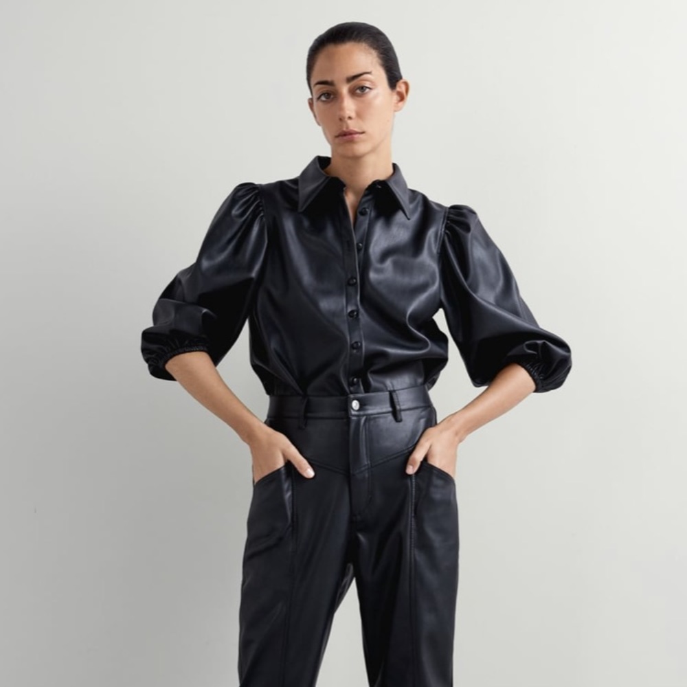 Zara faux leather shirt